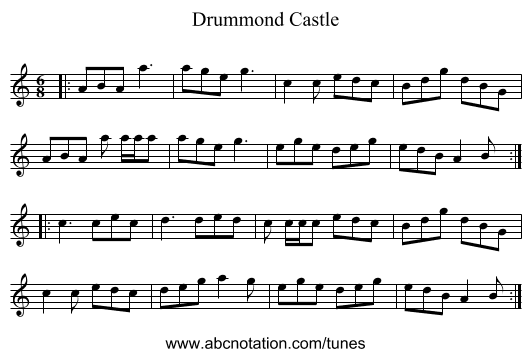 Drummond Castle - staff notation