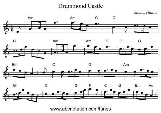 Drummond Castle - staff notation