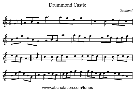 Drummond Castle - staff notation