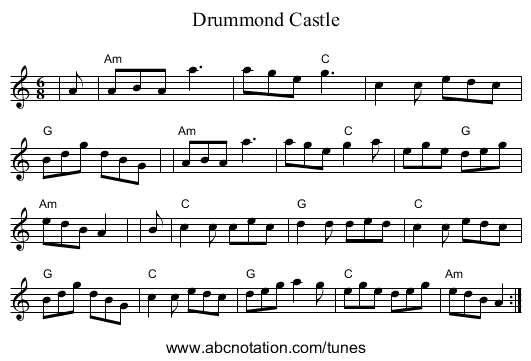Drummond Castle - staff notation