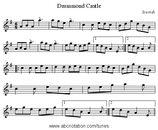 Drummond Castle - staff notation