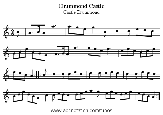 Drummond Castle - staff notation