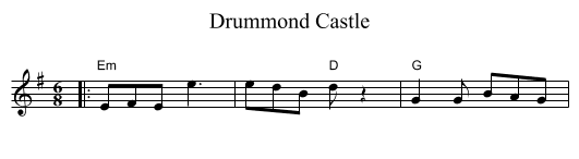 Drummond Castle - staff notation