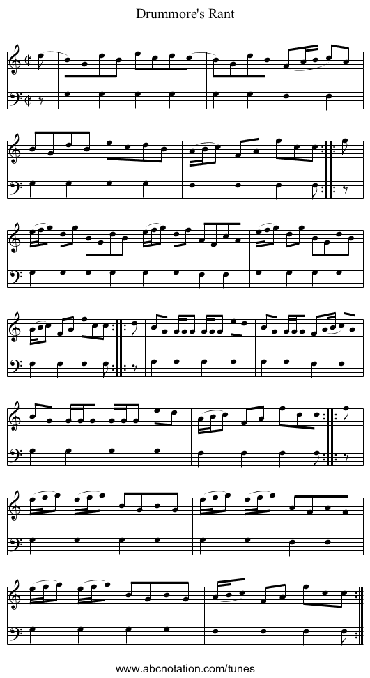Drummore's Rant - staff notation