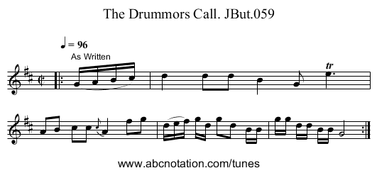 Drummors Call. JBut.059, The - staff notation