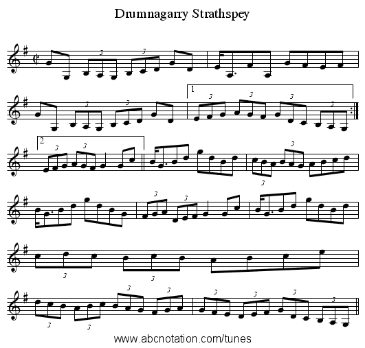 Drumnagarry Strathspey - staff notation