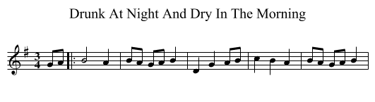 Drunk At Night And Dry In The Morning - staff notation
