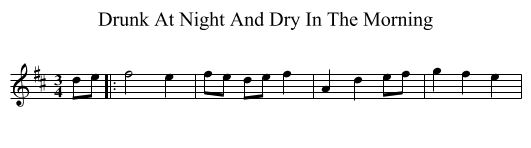 Drunk At Night And Dry In The Morning - staff notation