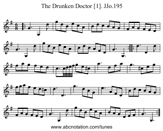 Drunken Doctor [1]. JJo.195, The - staff notation