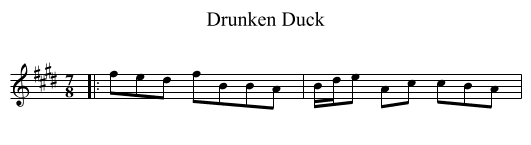 Drunken Duck - staff notation
