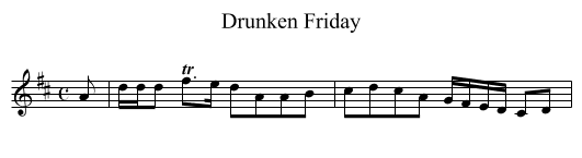 Drunken Friday - staff notation