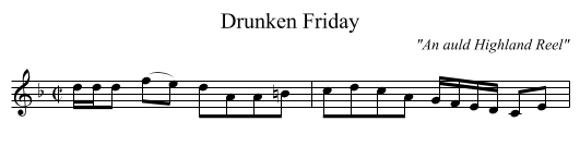 Drunken Friday - staff notation