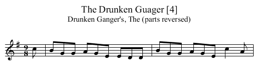 Drunken Guager [4], The - staff notation
