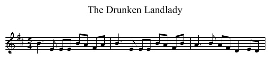 Drunken Landlady, The  - staff notation