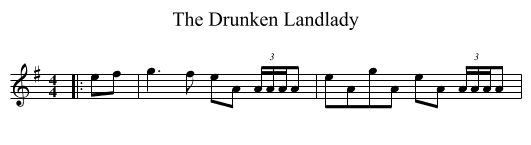 Drunken Landlady, The  - staff notation