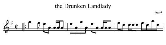 Drunken Landlady, the  - staff notation