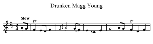 Drunken Magg Young - staff notation