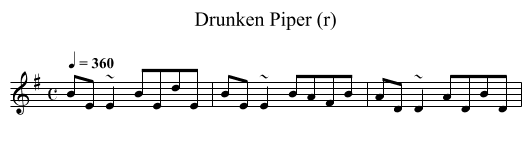 Drunken Piper (r) - staff notation