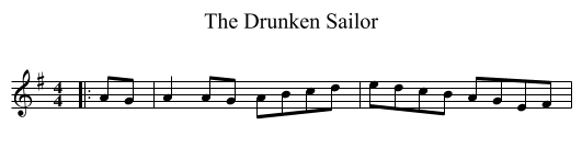 Drunken Sailor, The - staff notation