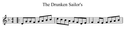 Drunken Sailor's, The  - staff notation