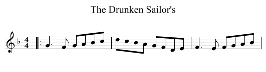 Drunken Sailor's, The  - staff notation