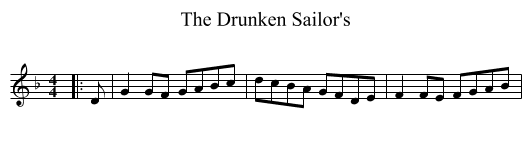 Drunken Sailor's, The  - staff notation