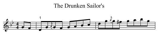 Drunken Sailor's, The  - staff notation