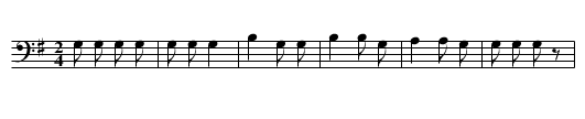 Drunken-man Dance Song (e) - staff notation