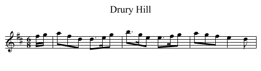 Drury Hill - staff notation