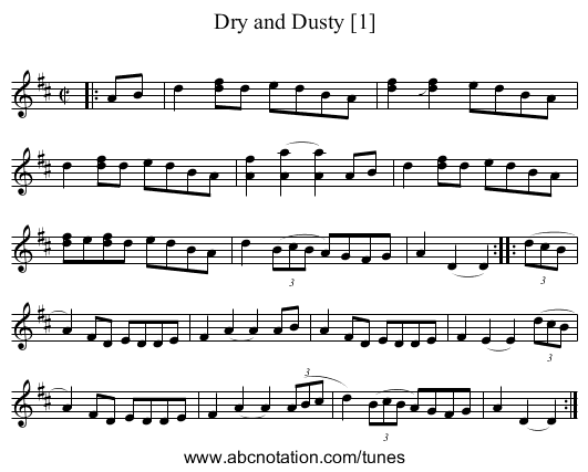Dry and Dusty [1] - staff notation