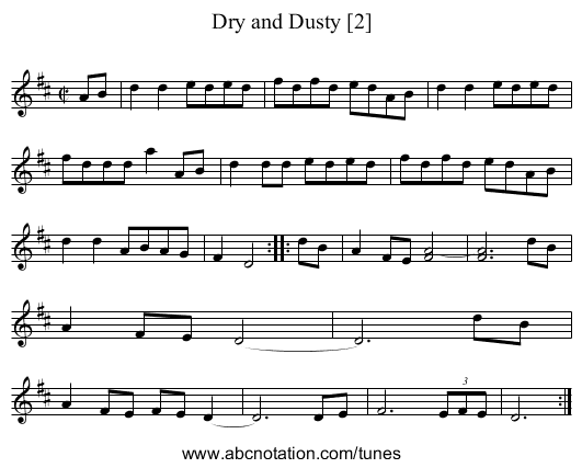 Dry and Dusty [2] - staff notation