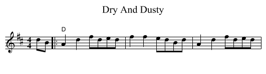 Dry And Dusty - staff notation