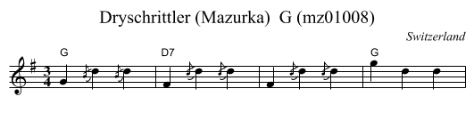 Dryschrittler (Mazurka)  G (mz01008) - staff notation