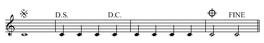 D.S. al coda etc. - staff notation