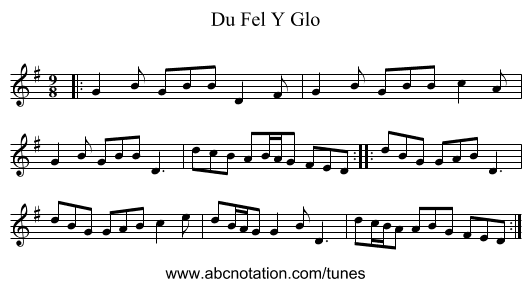 Du Fel Y Glo - staff notation