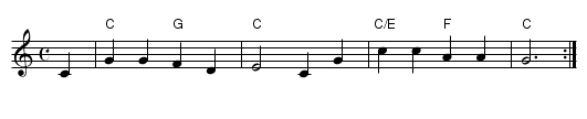 Du vesle fugl - staff notation