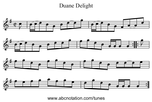 Duane Delight - staff notation