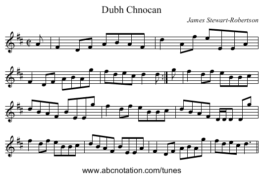 Dubh Chnocan - staff notation