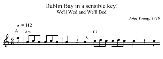 Dublin Bay in a sensible key! - staff notation