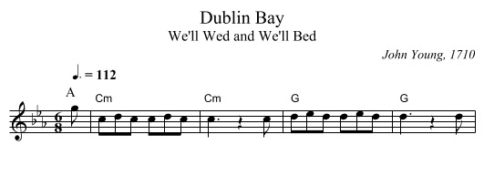 Dublin Bay - staff notation