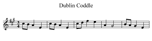 Dublin Coddle - staff notation