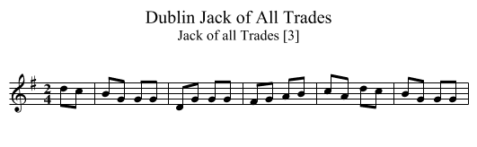 Dublin Jack of All Trades - staff notation
