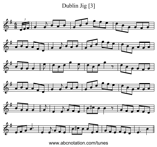Dublin Jig [3] - staff notation