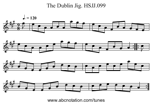 Dublin Jig. HSJJ.099, The - staff notation