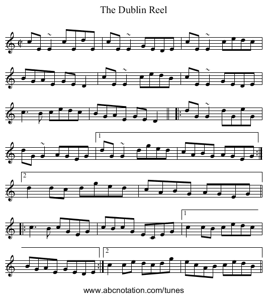 Dublin Reel, The - staff notation