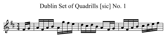Dublin Set of Quadrills [sic] No. 1 - staff notation