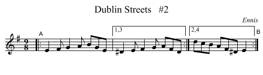 Dublin Streets   #2 - staff notation