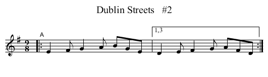 Dublin Streets   #2 - staff notation