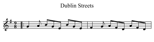 Dublin Streets - staff notation