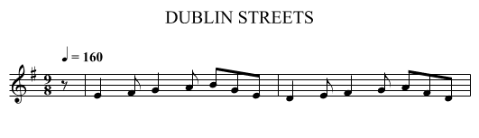DUBLIN STREETS - staff notation